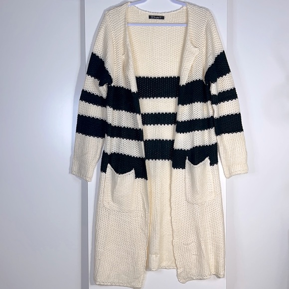 SIMPLEE stripe sweater duster - Picture 4 of 9